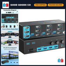 8K/4K KVM Switch for 3 Monitors & Computers, Triple Port DP 1.4 & HDMI 2.1, USB picture
