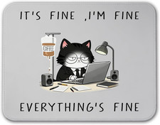 Funny Cat Mouse Pad with Stitched Edges,10X8 Inches picture