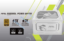 MAG MAG A1000GL PCIE5 White Gaming Power Supply full modular 80 PLUS Gold// picture