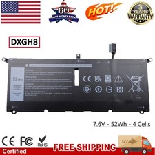 ✅New DXGH8 Battery For Dell XPS 13 9370 9380 2018 Series 0H754V P82G 7.6V 52Wh picture