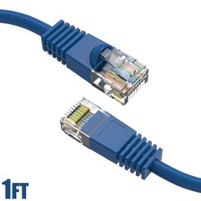 1FT Cat5E RJ45 Ethernet LAN Network UTP Snagless Patch Cable Pure Copper Blue picture