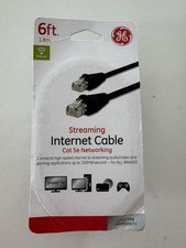 NEW GE 6ft Streaming Cat5e Internet Ethernet Cable RJ45M Connectors Black 33590 picture