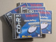 Lot Of 5 Verbatim Data Life Plus AZO Blue Technology CD-R 80 Min 700 MB 1X-16X picture
