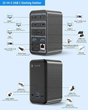 EUASOO DOCKING STATION USB-C 4K QUADRUPLE DISPLAY UNIVERSAL LAPTOP -  [BLACK] picture