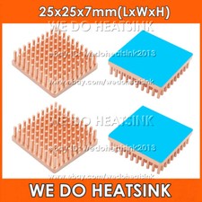 25x25x7mm Pure Copper Pin Fins Square Heatsink Radiator Cooler For Electronic IC picture