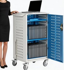 Lockable Laptop Charging Cart Mobile Charging Station with Cable Management picture