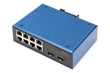 DIGITUS industrieller 10 Port Fast Ethernet PoE Netzwerk-Switch - 8X RJ45 + 2X G picture