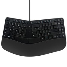 87 Keys Wired USB Compact Ergonomic Split Keyboard with Integrated Palm Rest picture