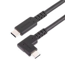 StarTech RUSB31CC50CMBR 1.6Ft Rugged Right Angle USB-C to USB C 90-Deg Cable BLK picture