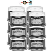 600 Ritek Pro DVD-R 16X 4.7GB Water Resistant Glossy White Inkjet Printable Disc picture