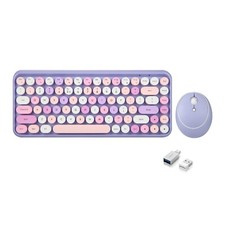 Perixx PERIDUO-713PP Wireless Mini Keyboard and Mouse Combo - Retro Round Key... picture