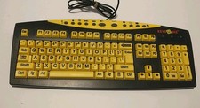AbleNet Keys-U-See Large Print Keyboard Yellow Black Keys USB Wired Bad Vision picture