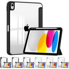 For iPad 7 8 9 10 11th Air Mini Pro 11 Shockproof Smart Case Cover Pencil Holder picture