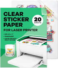 Clear Sticker Paper for Laser Printer - , 8.5 X 11