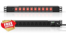 10 Outlet Rack Mount Power Strip PDU 1U 6ft Cord Server Switch picture