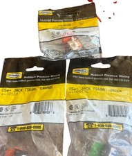 Lot of 3 Hubbell Premise Wiring Cat5e Keystone Jacks HXJ5EOR HD5EAG HD5EAO New picture