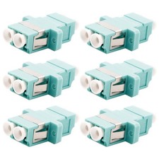 6x LC/UPC Fiber Optic Multimode Duplex Optical Coupler Adapter Cable Connector picture