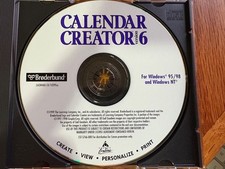 Broderbund Calendar Creator Version 6 Windows 95/98/NT CD Software picture