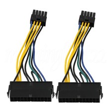 2PCS 24 Pin to 10 Pin Main Power Adapter Braided Sleeved Cable picture