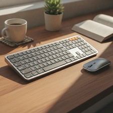 KM100-A Backlit Bluetooth Keyboard and Mouse for Mac, Space Gray picture