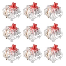 Zhouwang Crystal Red Switches, 3Pin PreLubricated Linear Switches, Dustproof ... picture