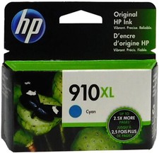 HP 910XL Cyan Ink Cartridge 3YL62AN GENUINE picture
