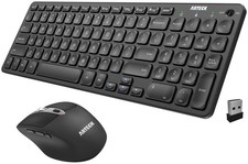 Arteck 2.4G USB Wireless Keyboard and Mouse Combo Ultra Slim Compact Black picture