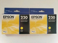 EPSON 220 Standard Capacity Ink Cartridge - Yellow - T220420 Lot of 2 XP 04/21 picture