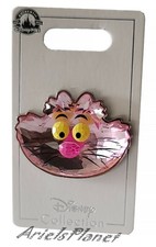 Disney Parks Cheshire Cat Face Alice in Wonderland Pink Acrylic Gem 3D Pin picture
