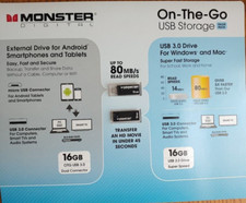 Monster Digital On the Go USB Storage Dual Pack 16GB USB Drive & Connector picture