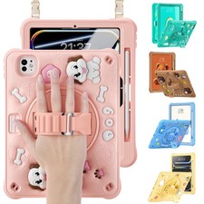 Cartoon Shockproof Silicone Hand Strap Stand Case Cover for iPad Pro 11