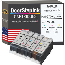 DoorStepInk Compatible Ink Cartridge for Canon PGI-270XL Black and Color 6Pk-USA picture