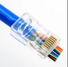 100 CAT6 RJ45 pass through USA fast shipping gold picture