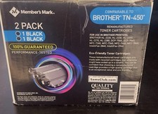 2 Pk Brother TN 450 Members Mark Brother TN-450 Toner Cartridge 2-Pack Black Ink picture