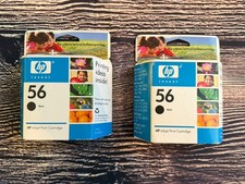 Genuine HP 56 Black Printer Ink Cartridges Brand New lot of 2 picture