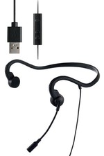 ELECOM HS-BC05UBK Bone Conduction Earphones with Microphone Headset Wired USB-A picture