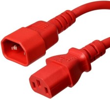 20 PACK LOT 5ft C14 - C13 Red Power Cord 18AWG 10A/1250W 125V 3-Prong 1.5M picture