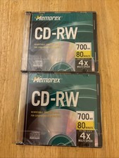 2 Memorex CD-RW 700 MB 80 Minutes Rewritable CD, Brand New Factory Sealed picture