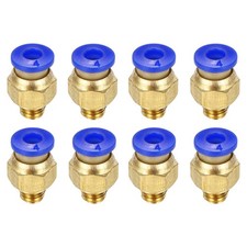 8 Pcs Pneumatic Fitting PC4-M6 Push to Connect Straight Through 2x4mm Tubes Blue picture