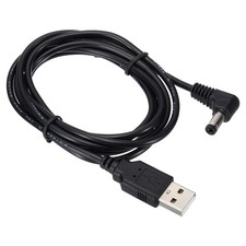 USB to DC 5.5mm x 2.5mm Barrel Jack Power Charger Connector Cables Black picture