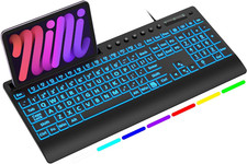 Wired Large Print Backlit Keyboard with Wrist Rest, K31PRO picture
