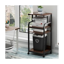 4-Tier Printer Stand with Adjustable Storage Shelf, Large Tall Printer Table ... picture