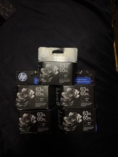 5 Pack Bundle Genuine HP 63XL 65XL Black Ink Cartridges - New - Jan 2028 picture