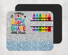 Glitter Custom Name Blue Mousepad, Teacher Gift, Back to School, Christmas picture
