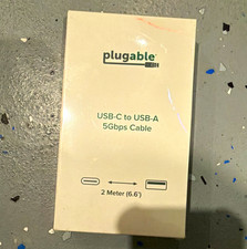 Plugable USB-C to USB-A Cable 5Gbps 2m (6.6ft) White USBC-A2M picture