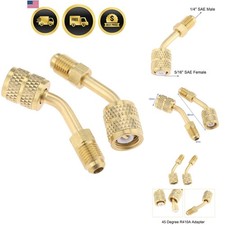 R410a Adapter 5/16 Female, 1/4 Male SAE Swivel Adapter Fits for Mini Split Sy... picture