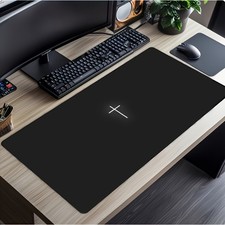 Black White Cross Design XXL Gaming Mouse Pad, Oversized Rectangle Desk Mat wi picture