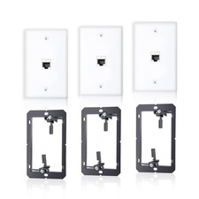 3-Pack CAT7 Ethernet Wall Plate 1 Port RJ45 Keystone Jack Female to Female Sh... picture