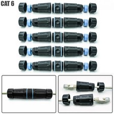 5x CAT6 RJ45 Outdoor Waterproof Network Ethernet Cable Connector Coupler Shield picture