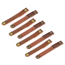 8 Pcs Leather Cable Straps Cord Organizer Light Brown Management picture